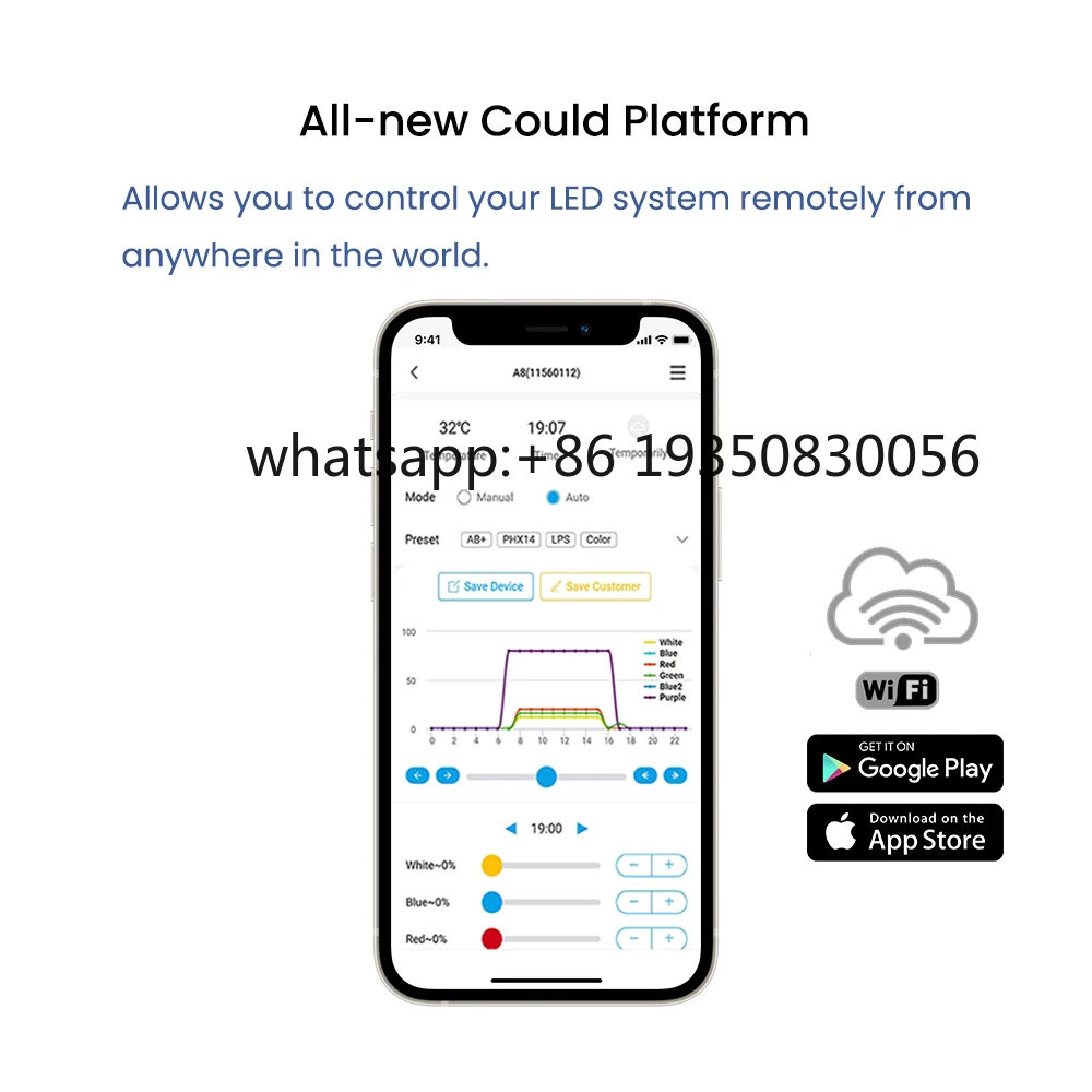 2026-A8 PRO II Max and Blue 240W LEDs Full Spectrum WiFi App Control Marine LED Aquarium Reef Light for Saltwater Fish Tank view 3
