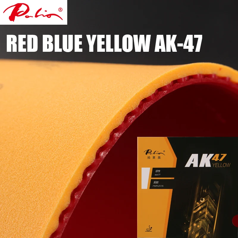 Original PALIO AK47 Table Tennis Rubber Loop Offensive RED BLUE YELLOW AK-47 AK 47 Spin Attack Ping Pong Rubber With Sponge