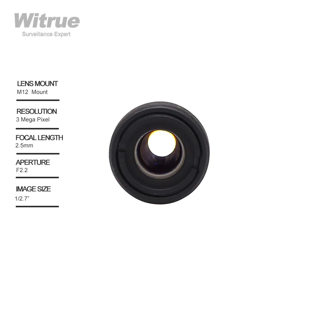 HD 3 megapikselowa kamera otworkowa obiektywy kamery przemysłowej 2.5MM 1/2.7 "F2.2 M12 do montażu do nadzoru kamera ochrony — zdjęcie 4