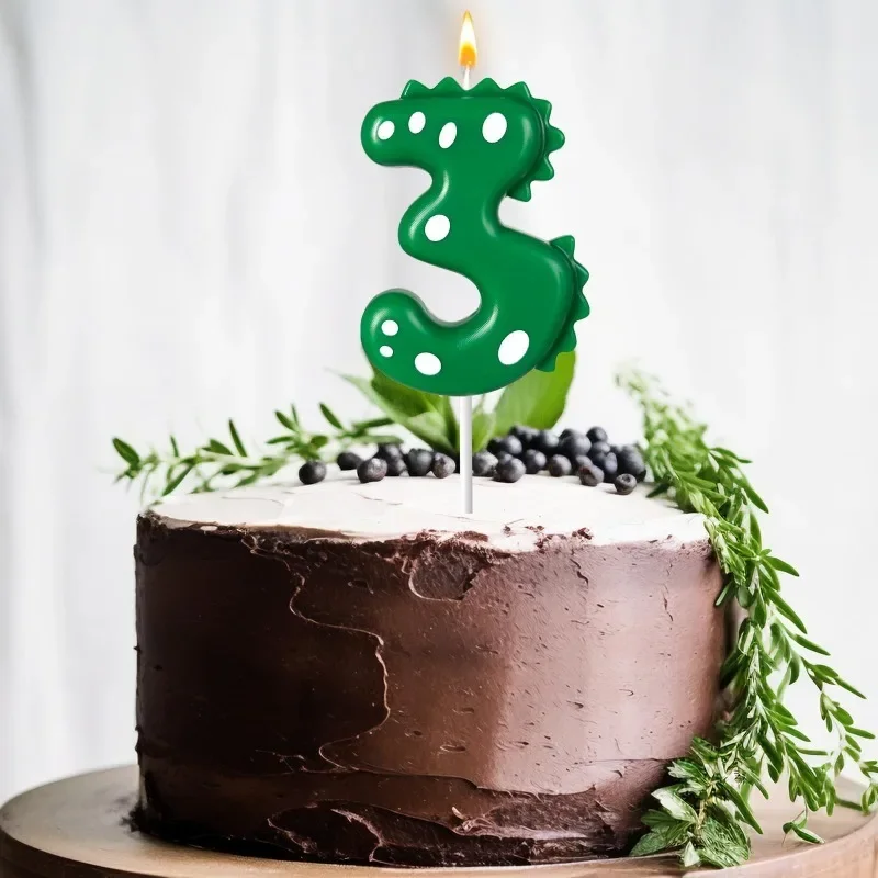 Conjunto de velas pré-históricas para festa, velas com números em forma de dinossauro fofo para decoração de bolo de aniversário infantil, suprimentos temáticos jurássicos