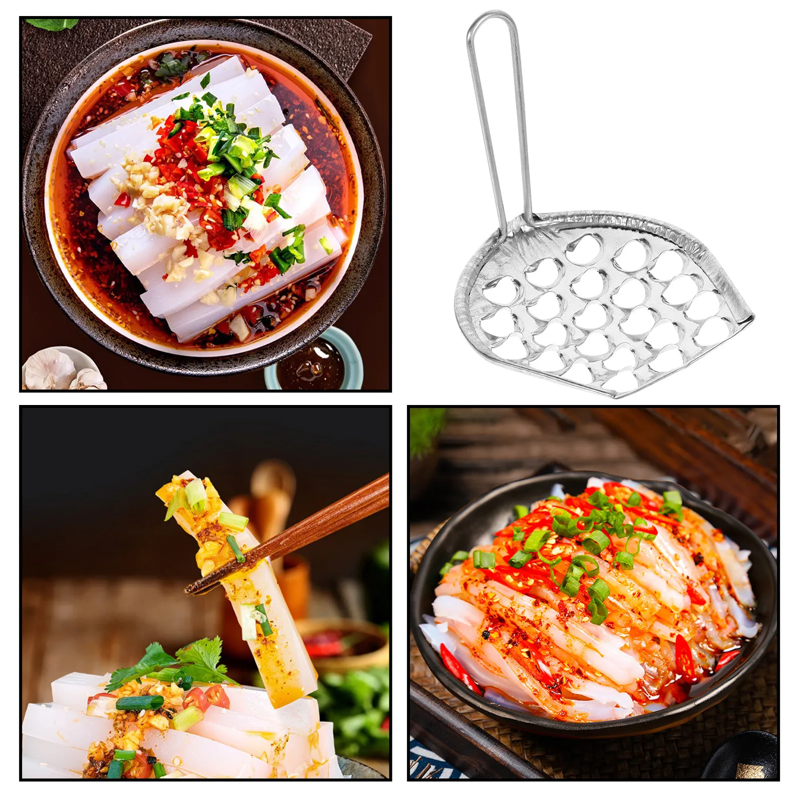 Stainless Steel Bean Jelly Scraper Liangpi Making Tool for Cold Noodles Spaetzle Cheese Butter Grating Kitchen Gadget Food view 6