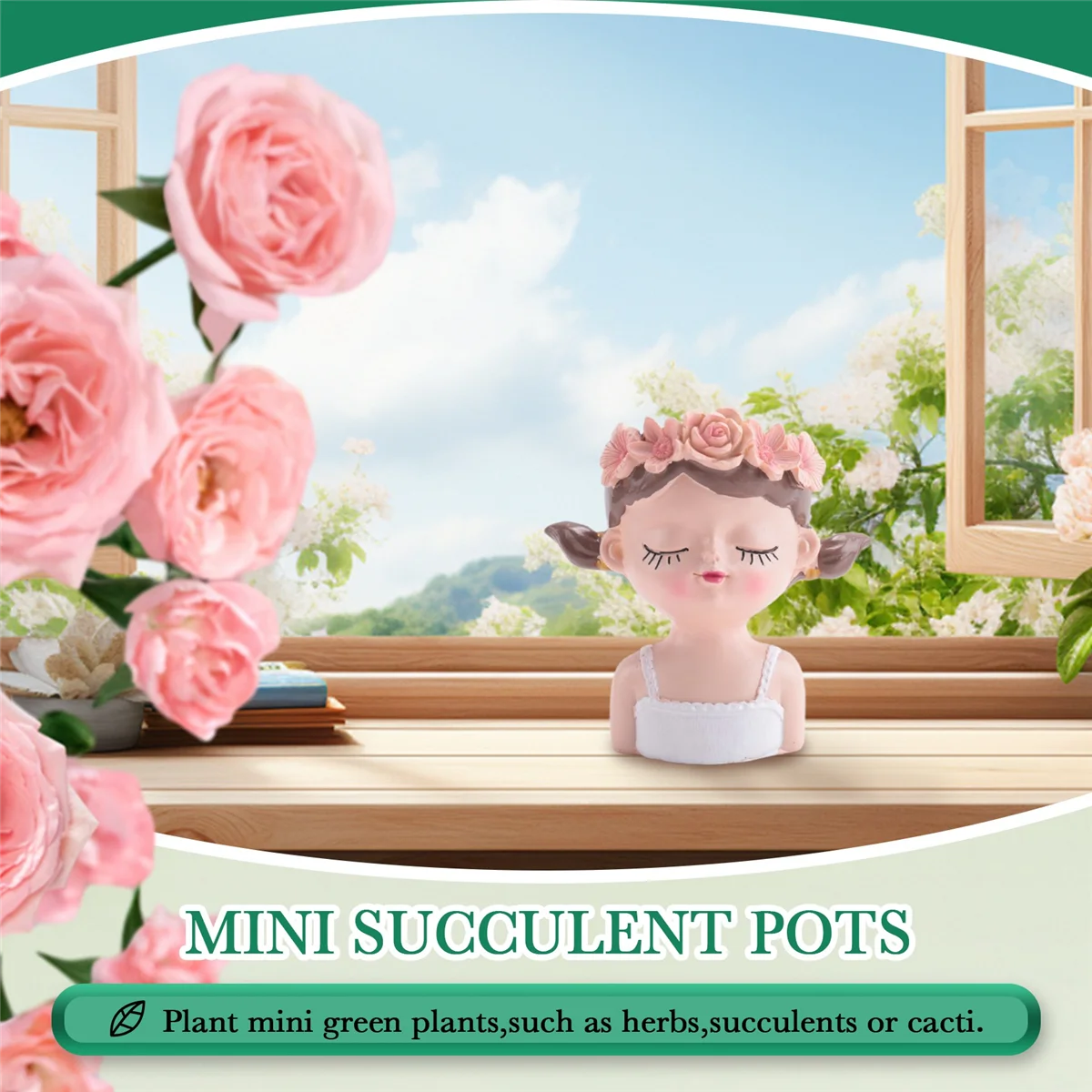 질적 작은 요정 즙이 많은 식물 냄비 키트 배수구 4 인치 실내 선인장 냄비 독특한 귀여운 꽃병 장식 A