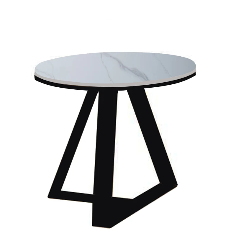 

Modern Living Room Furniture Home Furniture Round Stainless Steel Marble Coffee Table and Side Table Set