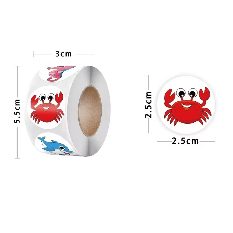 100-500PCS Stickers Animal Stickers Roll New Small Packaging Rolling Stickers Photocard Decor Labels