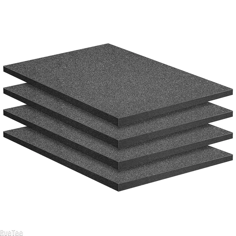 4 個ブラックカット可能クラフトフォームシート、ポリウレタンクッションインサートツールボックスボードゲームボックスケース収納引き出しに使用