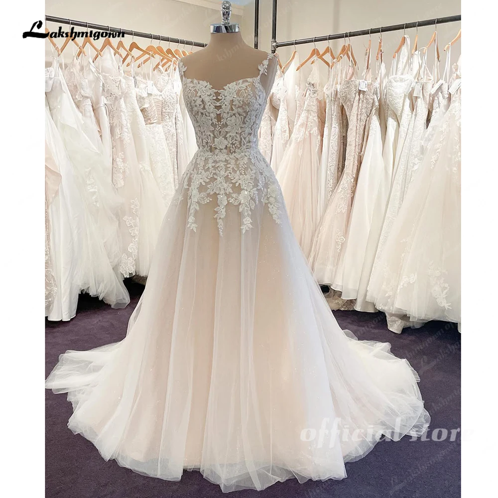 

Lakshmigown Boho Lace Floral Summer Wedding Dress 2025 Spaghetti Straps Bridal Gown Vestido Noiva Customized