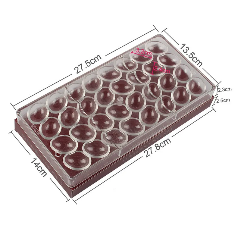 12/32 Holes Chocolate Mold Small Easter Egg 3D Polycarbonate  Bonbons Candy Bar Professional Confectionery Baking Pastry Tools