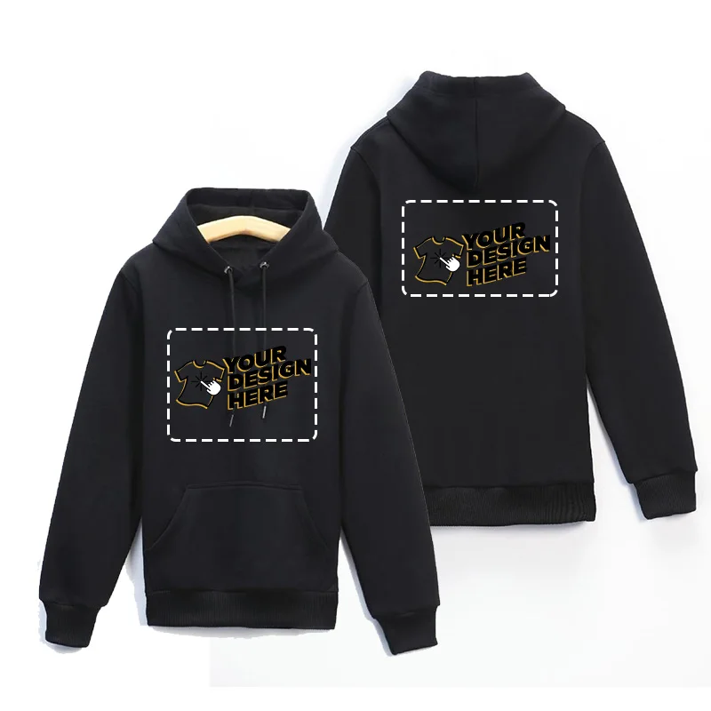 Felpa con logo personalizzato Felpa con cappuccio da uomo con coulisse calda per l'uso quotidiano Polsino a costine tinta unita autunno inverno per l'uso quotidiano