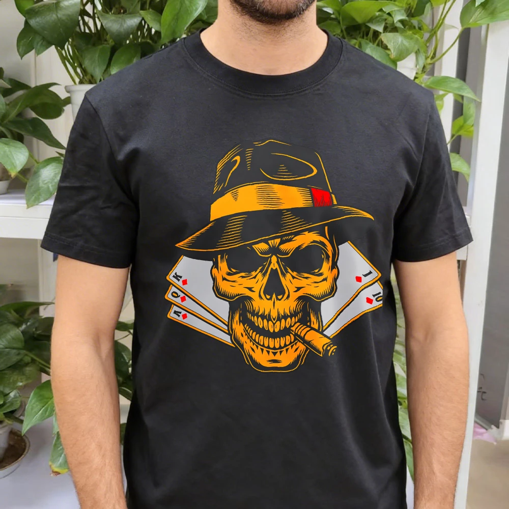 Graphic Printed T-Shirt for Unisex Golden Gambler Tshirt Casual Style Regular Short Sleeve Round Neck Cotton Streetwear