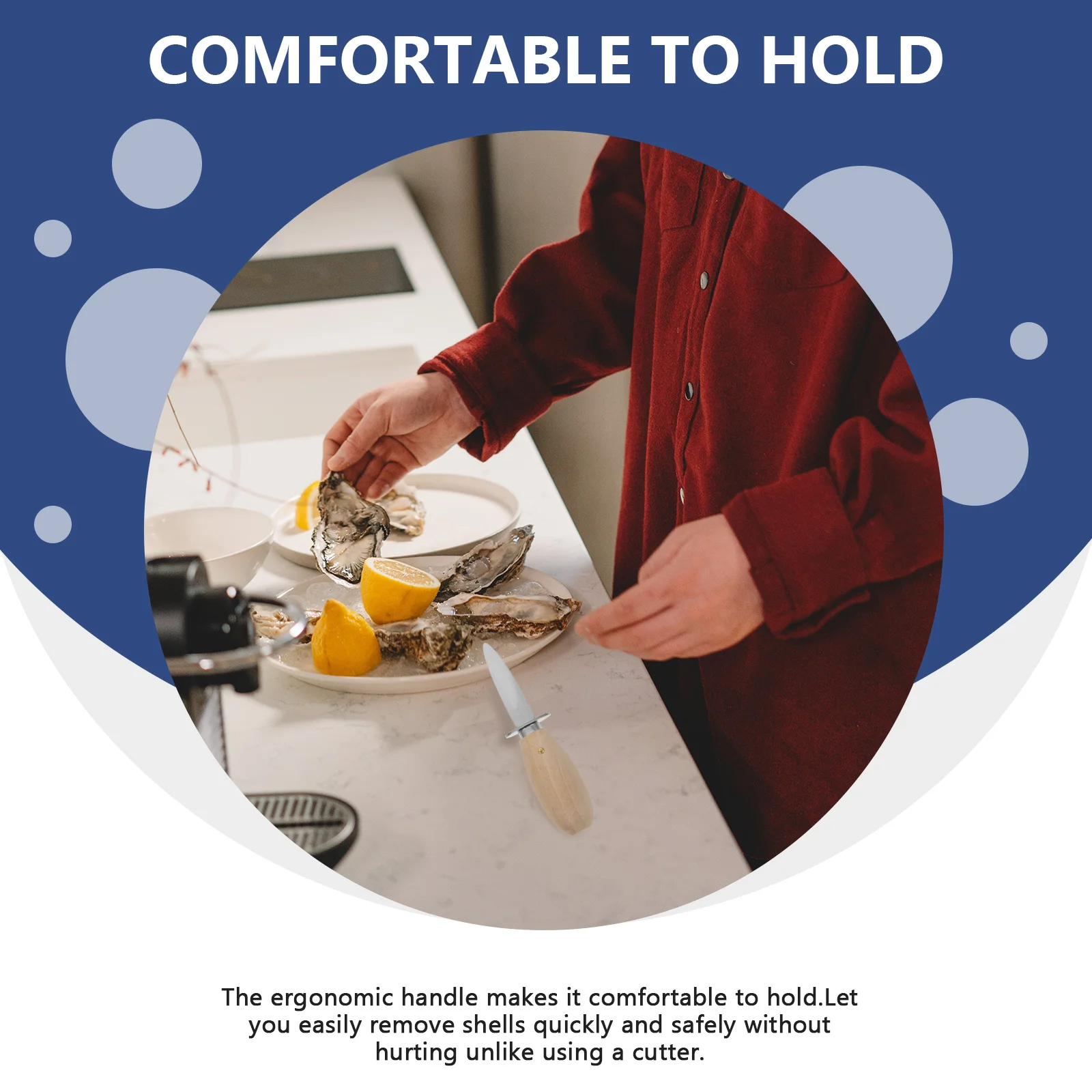 

1Pcs Oyster Opener Stainless Steel Strong Handle Multifunctional Seafood Shucker Kitchen Accessory for Home and Restaurant