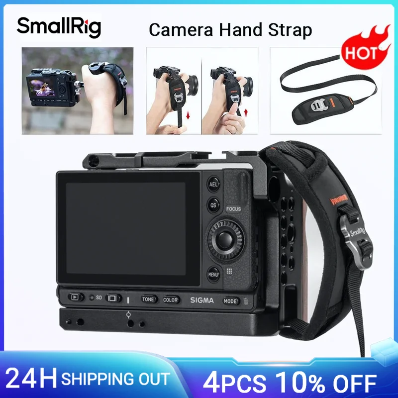 SmallRig Universal Hand Strap For DSLR Camera Cage Side Handgrip With Strap Slot Case Adjustable Secure Grip  Support Rig -2456