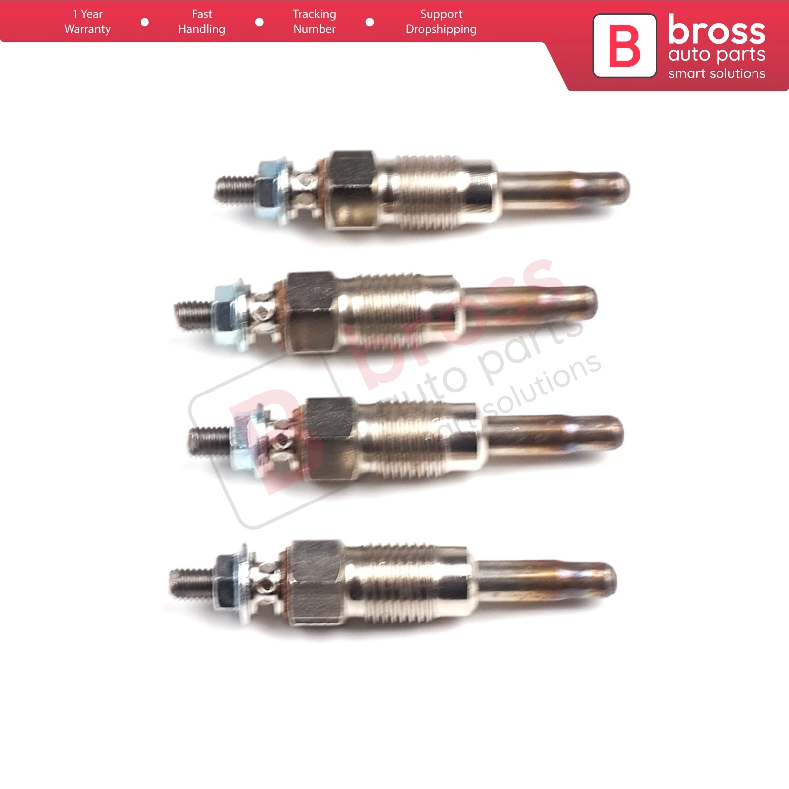 Bross Auto Parts BGP35-1 4 Pcs Heater Glow Plugs GX59, N0190811, 0100226173 for Audi Volvo VW Skoda Seat Ship From Turkey