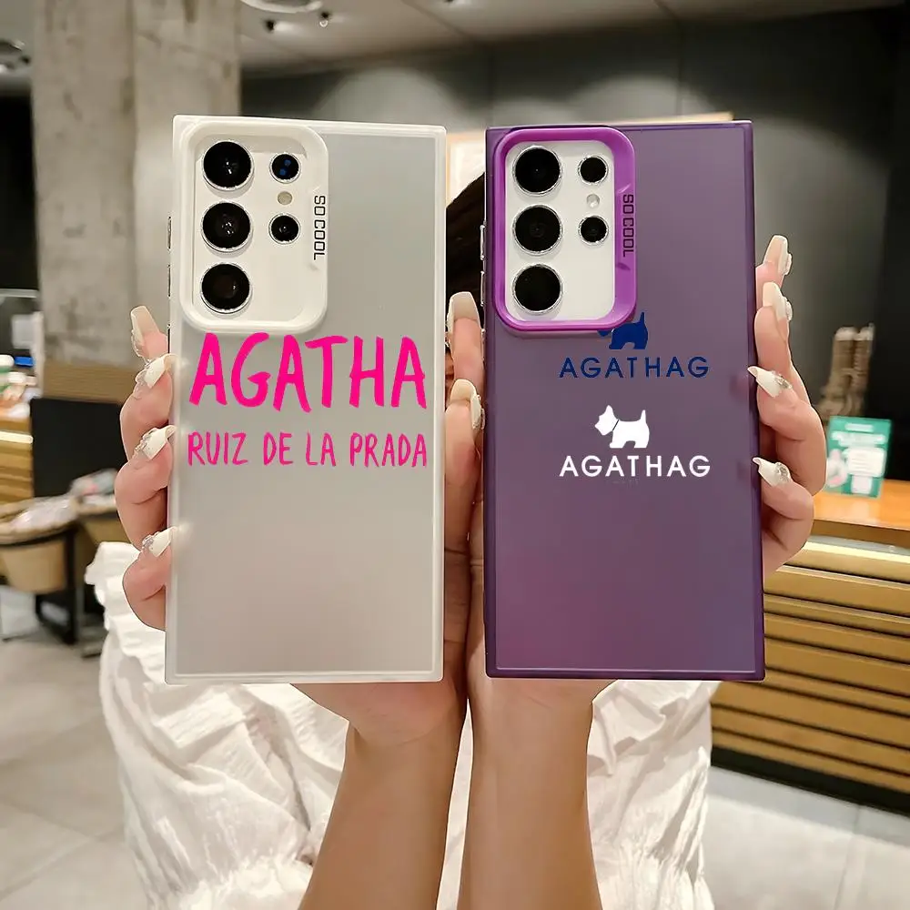 Funda de Silicona Agatha para Samsung Galaxy S25 Edge S24 S23 S22 S21 S20 Ultra, Colorida y Plateada