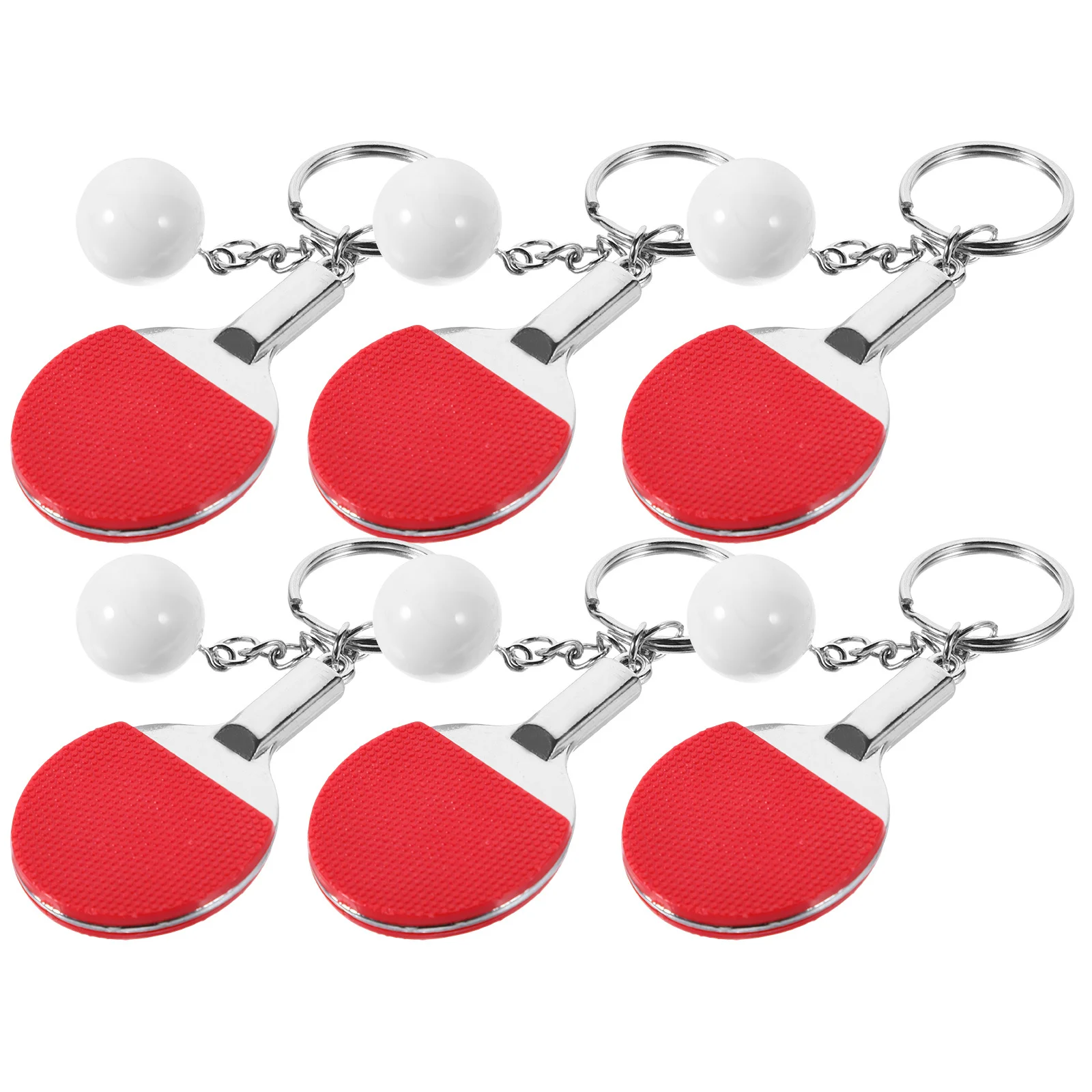 6Pcs Table Tennis Keychain Small Sports Ball Keychains Decorative Key Holder for Women Bag Backpack Keychain Set Bulk
