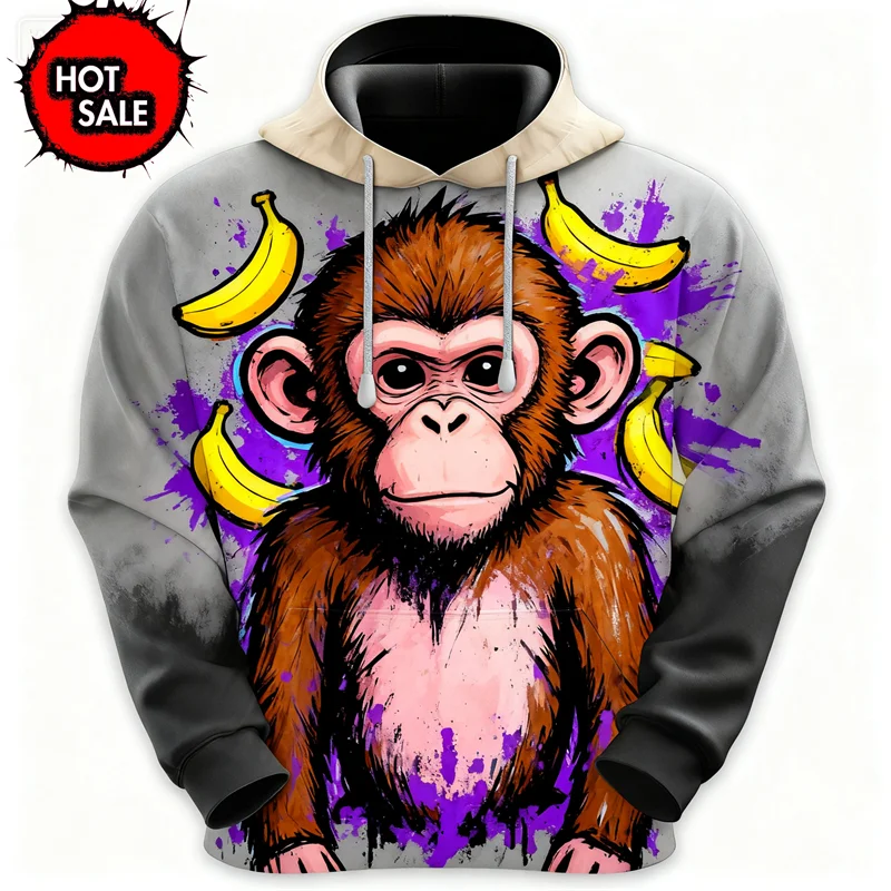 Funny Wolf Fox Graphic Hoodies Fashion Graffiti 3D Print Hoodies For Man Streetwear Long Sleeve Pocket Design Hoodie Sweatshirt