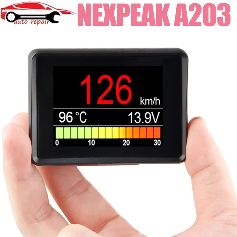 NEXPEAK A203 OBD2 On-board Computer Car Digital Computer Trip Display Speed Fuel Consumption Temperature Quick Battery Charger