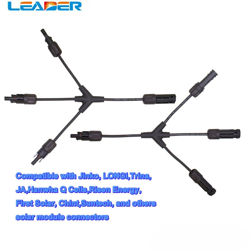 

LEADER SOLAR 100Pairs 1500V Electrical 3in 1 Y Type Branch Parallel Connector 30A Solar Panel Wire Connection for SOLAR System