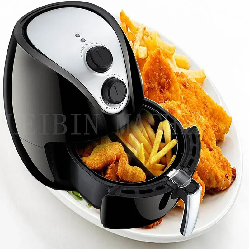 Fritadeira elétrica doméstica sem fumaça, 1250w, 4l, grande capacidade, sem óleo, fritadeira elétrica, máquina de batatas fritas
