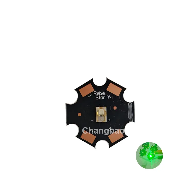3W 3045 Rebel Green Led 520-530nm with 20mm Aluminum PCB