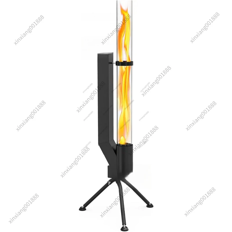 Vertical Wood Burning Rocket Stove Tube Outdoor Camping Courtyard Winter Heater Pellet Stove