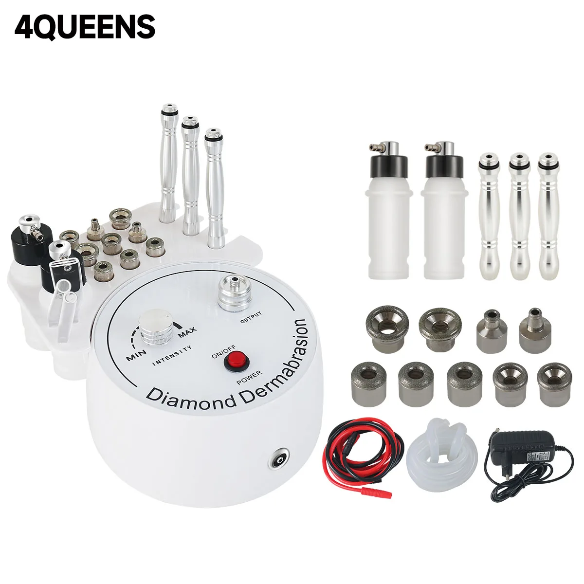 4QUEENS 3 in 1 Diamond Microdermabrasion Professional Beauty Machine Water Spray Exfoliation Wrinkle Removal Facial Peeling Tool