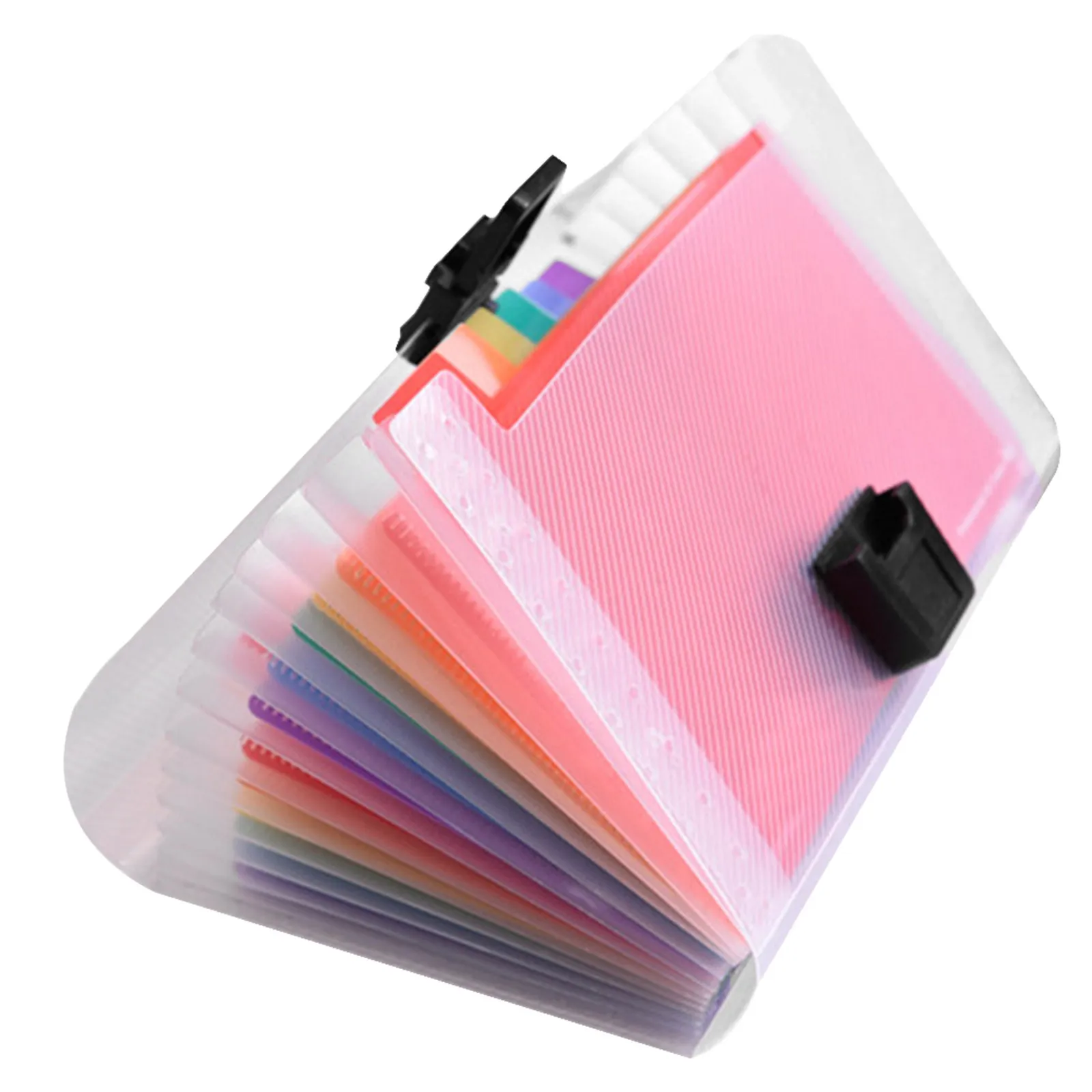 

13 Pockets A6 Accordion File Organizer Bag Rainbow Color Waterproof Plastic Document Storage Bag Large Capacity for Papers Files