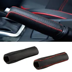Leather Gears Handbrake Cover Auto Interior for Nissan Qashqai Pulsar March 370Z Micra Juke Note Tiida Wingroad NV200