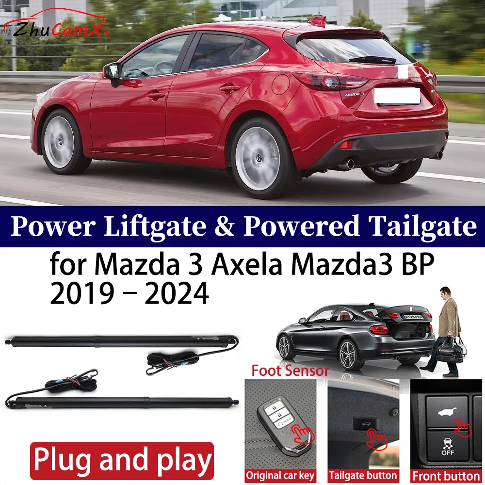 

ZhuCamX for Mazda 3 Axela Mazda3 BP 2019–2024 Car Power Liftgate Automatic One-Click Vehicle Powered Tailgate Strut Plug＆play