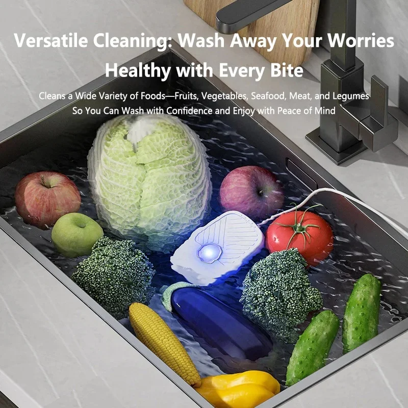 2026New Electric Fruit And Vegetable Washing Machine Convenient Usb For Household Kitchen Meat Fruit & Vegetable Washing Machine