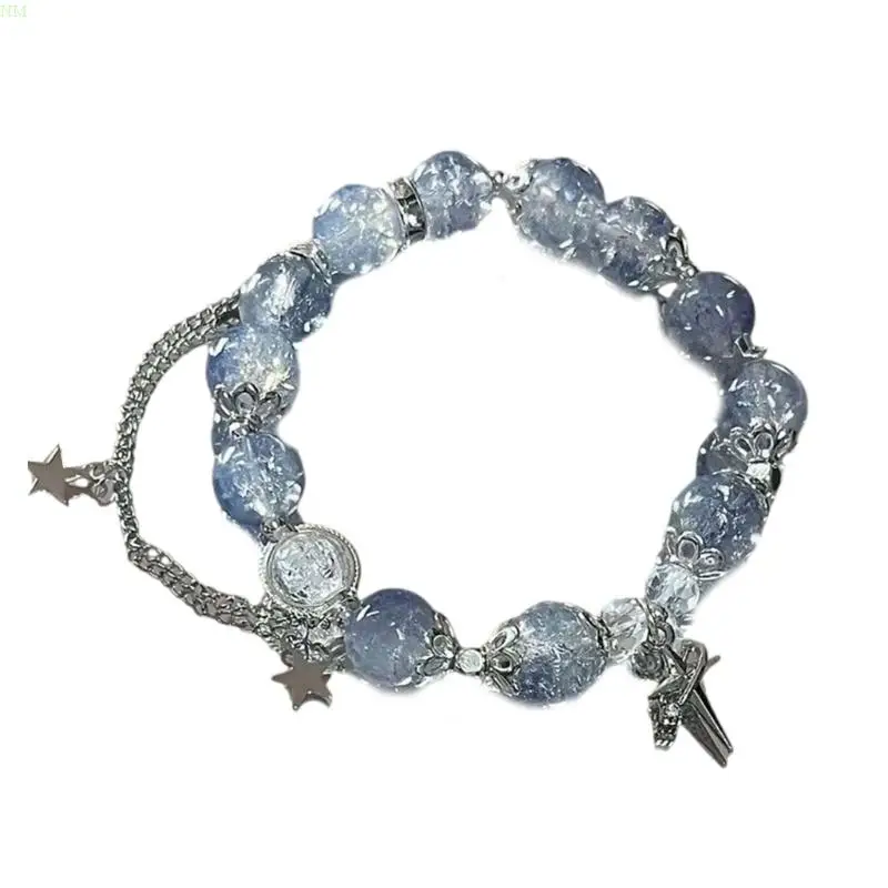 Sophisticated Beaded Hand Chain Crystal Elastic Rope Bracelet Star Chain Bracelet Suitable for Stylish Accessory Lovers