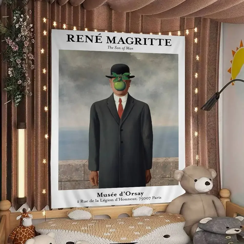 Rene Magritt Art Colorful Tapestry Wall Hanging Hanging Tarot Hippie Wall Rugs Dorm Art Home Decor