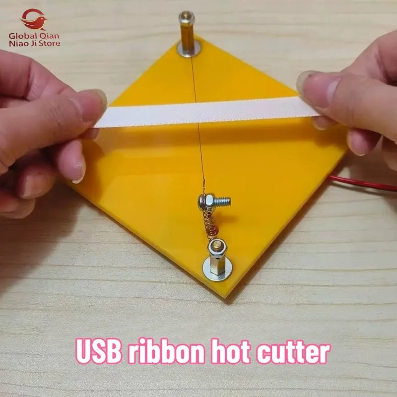 Acrylic Ribbon Cutter, Small Woven‑ribbon and Satin‑ribbon Cutting Machine, General Hot Cutter for Fabrics, Edge‑sealing