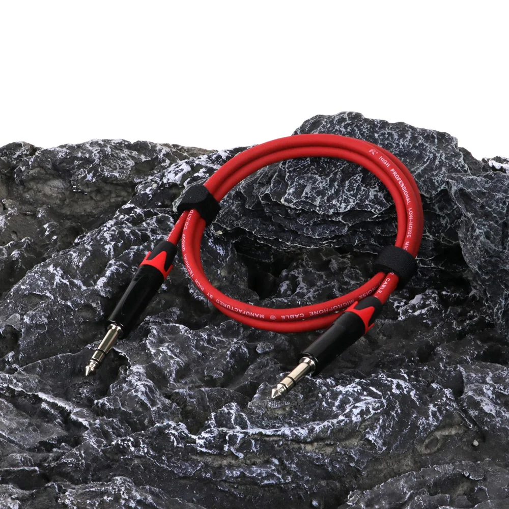 0.2M-30M 1/4 TRS Jack 6.35mm Stereo to Male Jack with Shielded Audio Extension Cable for Speaker Amplifier AMP Studio Mixer