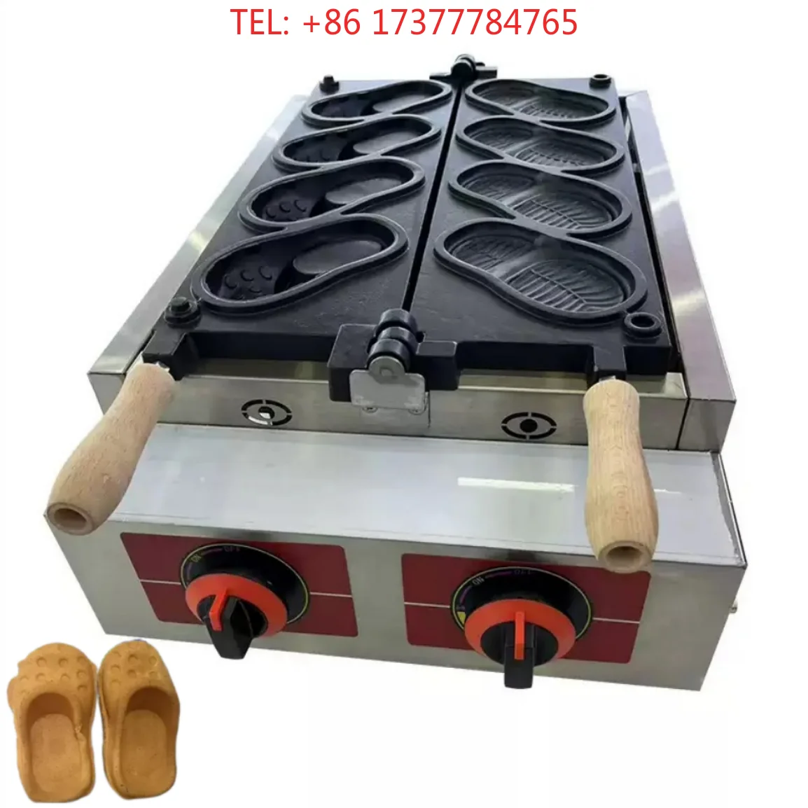New process Crocodile Shoes Shaped Electric Waffle Maker 6 Pcs Crocs with 4 Pcs Gas Option 220V New Condition Electric Waffle Ma