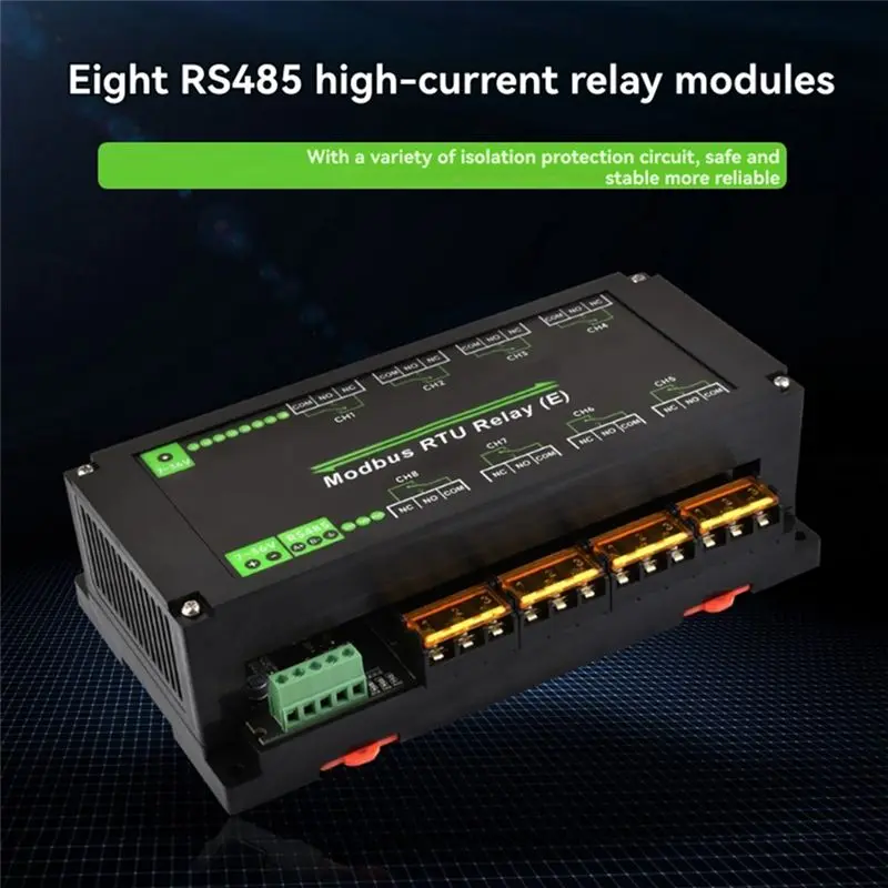 B03C-8-Ch RS485 Ethernet Relay Module Modbus RTU Protocol Various Isolation 30A High Current Relay Module