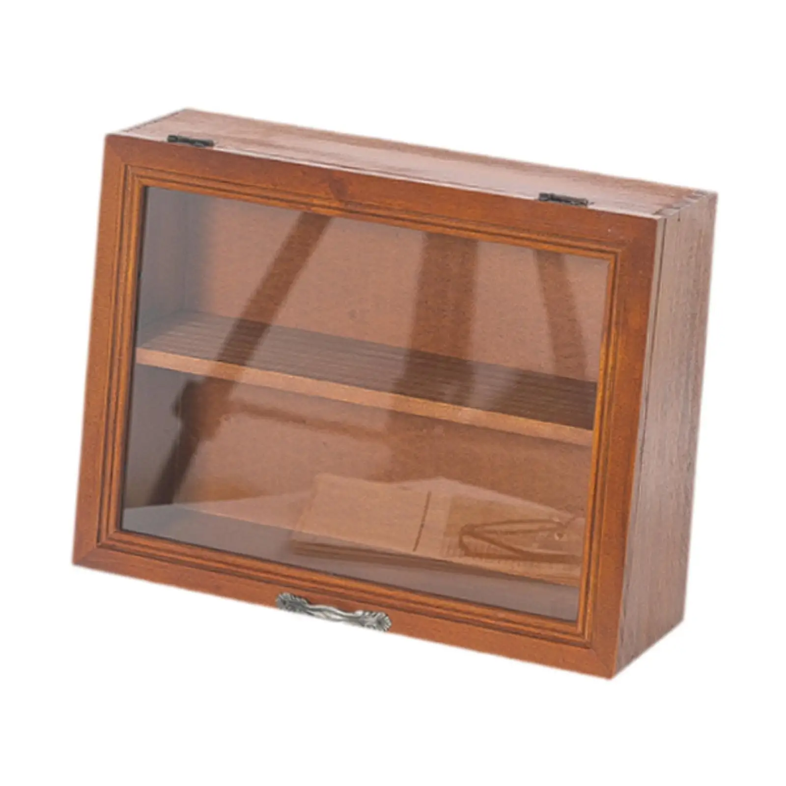 Wood Display Cabinet Desktop Display Box for Kitchen Cabinets Closets