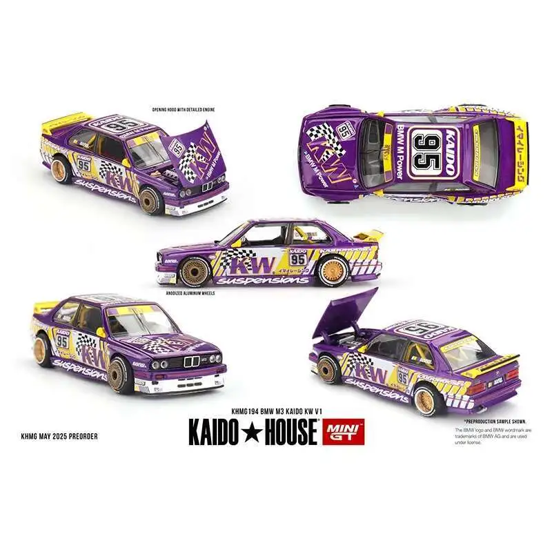 PreSale KHMG 194 1:64 BMW M3 Kaido KW V1 เปิด Hood รถ Diecast รุ่น Kaido House MINIGT