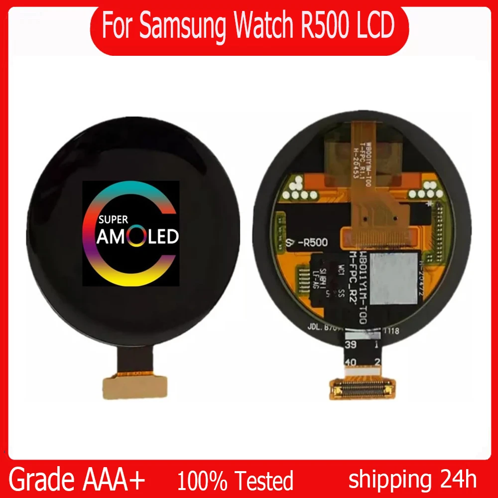 Super AMOLED For Samsung Galaxy Watch Active SM-R500 R500 Display Touch Repair parts without NFC For Samsung Watch R500 LCD