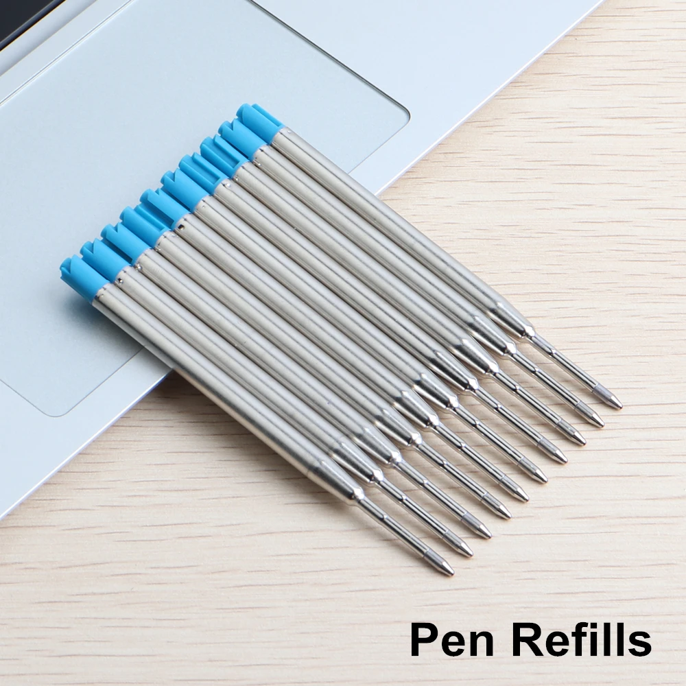 5-teiliges Kugelschreiber-Set aus Metall, G2-Nachfüllung mit blauer Tinte, automatische Stifte, Werbestifte für Schule, Büro, Schreibwaren, Metallstift – Detail 6
