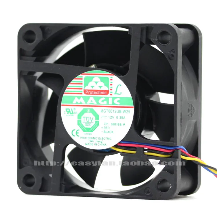 NEW FOR MAGIC Protechnic MGT6012UB-W25 6025 12V 0.38A 6CM 4PIN cooling fan