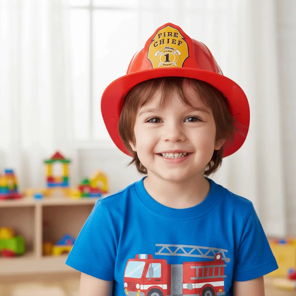 Fireman Hat Simulation Fireman Hat Makeup Toys Security Fireman Safety Helmet Plastic Adjustable Fireman Hat Toy Parent-Child