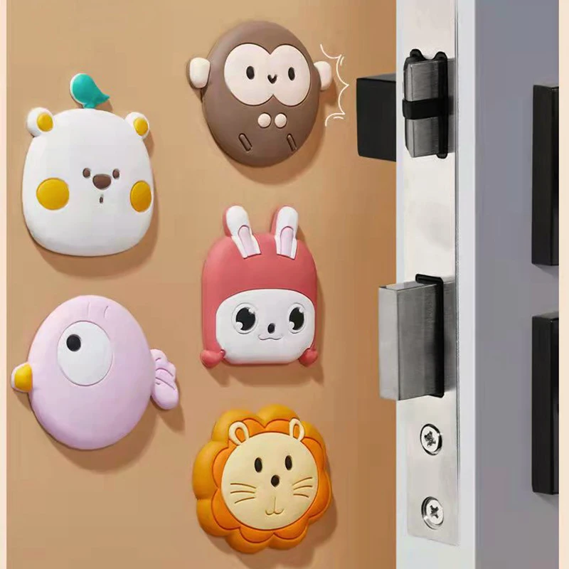 Cartoon Silicone Door Handle Anti-Collision Mat Household Soft Rubber Protection Sticker Wall Thickening Bump Proof Decal
