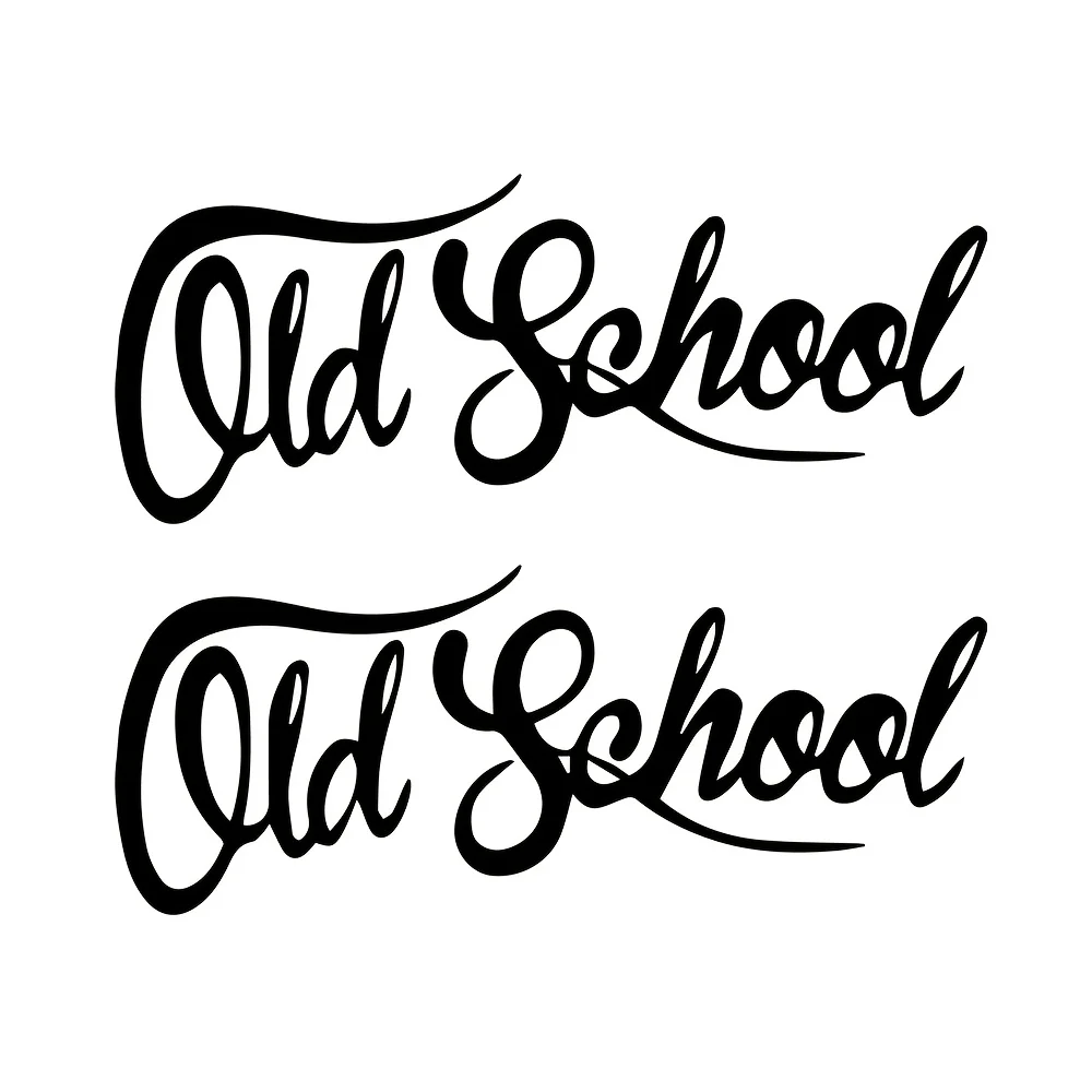 

2PCS/SET Retro - Themed "Old School" Stickers, Diverse Hues for Customizing Rides/Items, Vintage Decor