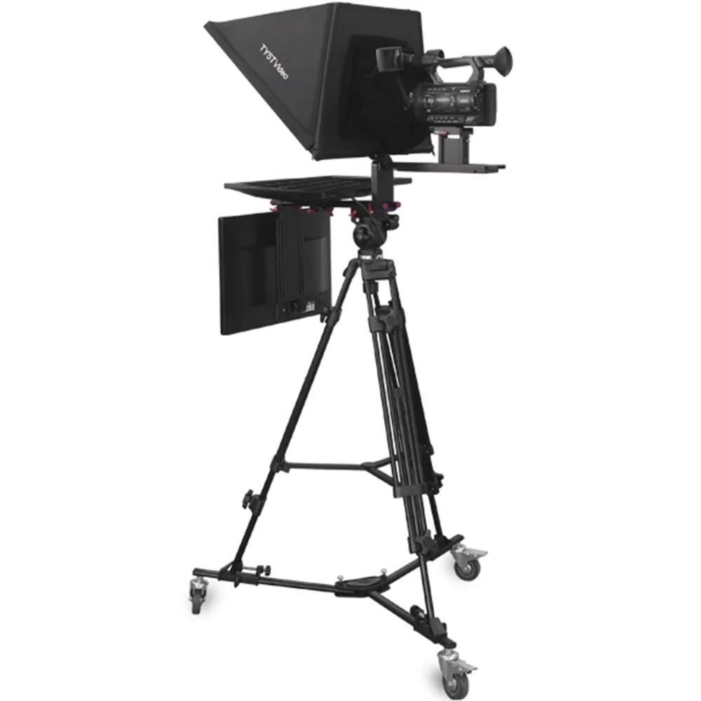 Teleprompter จอคู่22 "ออกอากาศทีวีสตูดิโอ