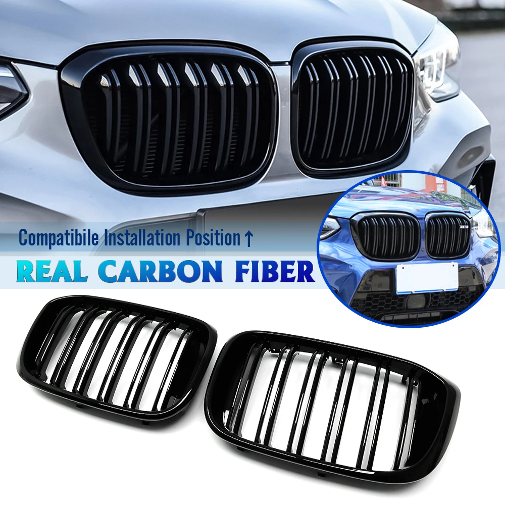 

Front Grille Kidney Grill 2 Slat For BMW X3 G01 G08 X4 G02 2018-2022 High Quality Racing Grills Car Styling Accessories