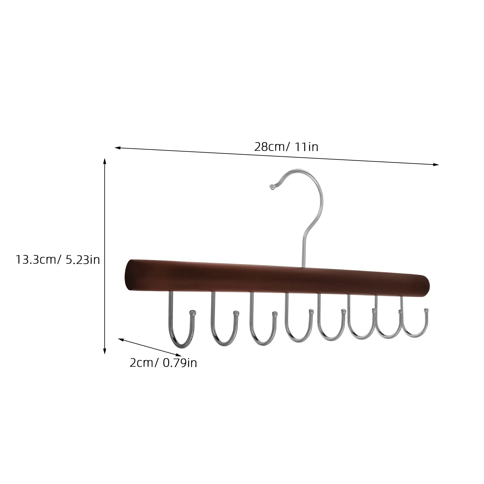 Multifunctional Wooden Hook Hanger for Closet Scarves Belts Ties Organizer Natural Solid Wood Wall Mounted Space Saving Heavy