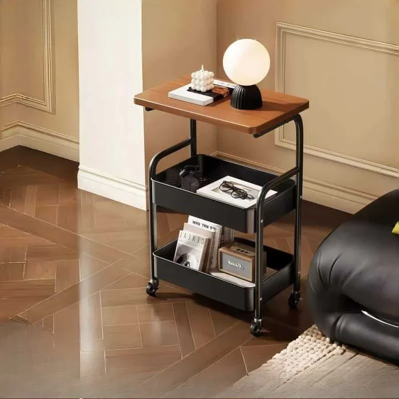 

SM trolley rack retro wind floor with wheels can be moved silently multi-layer sofa coffee table