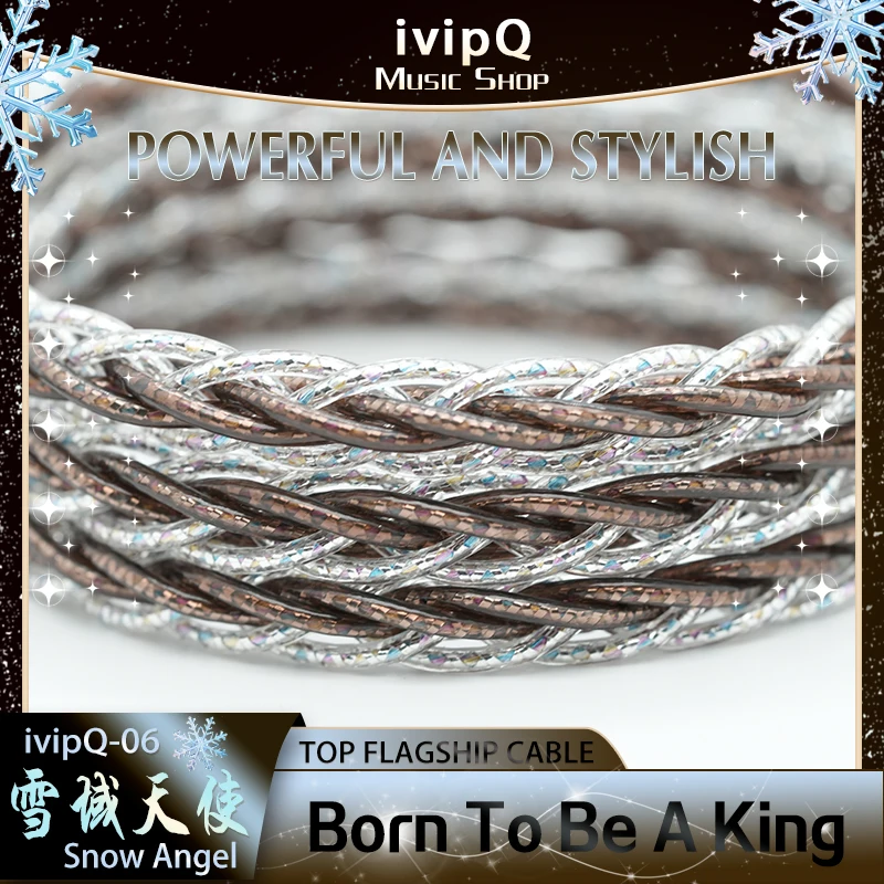 ivipQ-06 Snow Angel Flagship Earphone Upgrade Cable Multi-element Conductor 3.5/4.4mm/MMCX/0.78mm 2Pin For MK4 Legacy2 Blessing3