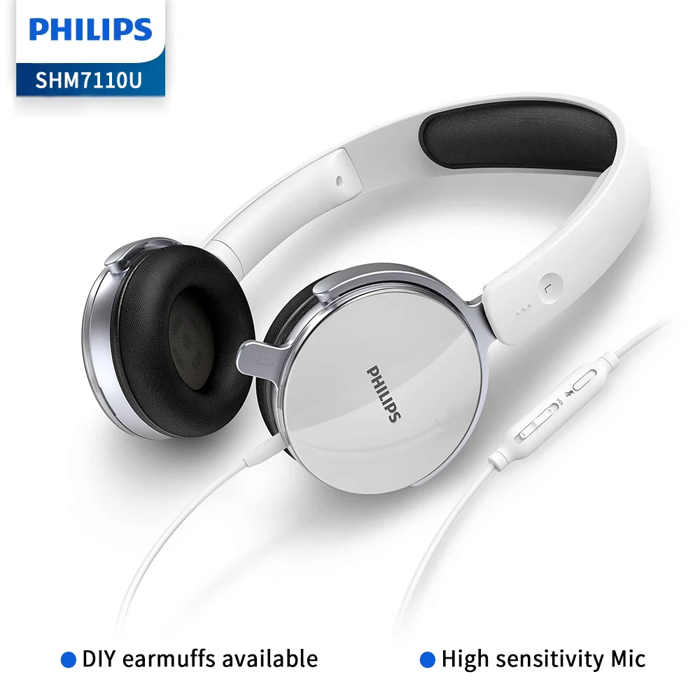 Philips SHM7110U casque filaire mont� sur la t�te ordinateur cours en ligne Esports Streaming en direct casque de jeu avec micro DlY cache-oreilles