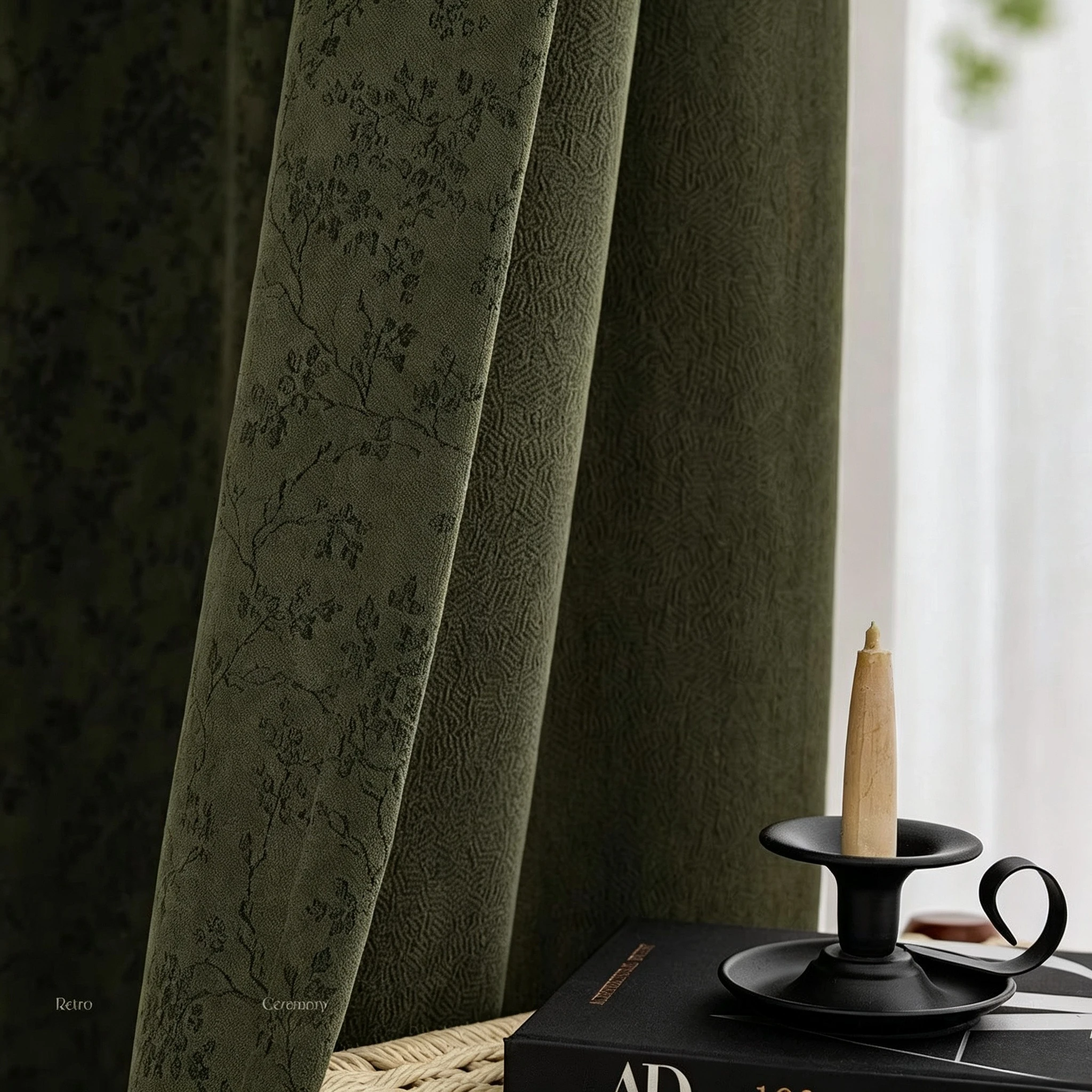 Green American Vintage Classic Full Blackout Curtains for Living Room Light Luxury High-Quality Curtain Customized Window Drapes
